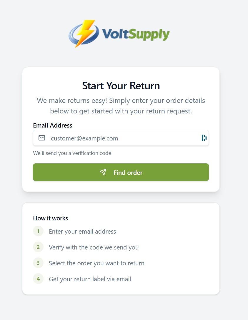Customer Return Portal