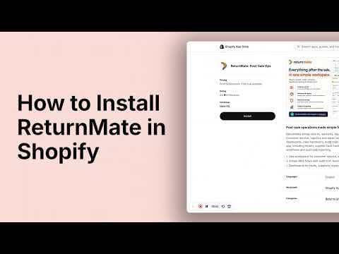 ReturnMate: Post-Sale Ops — Getting Started (Installation guide)